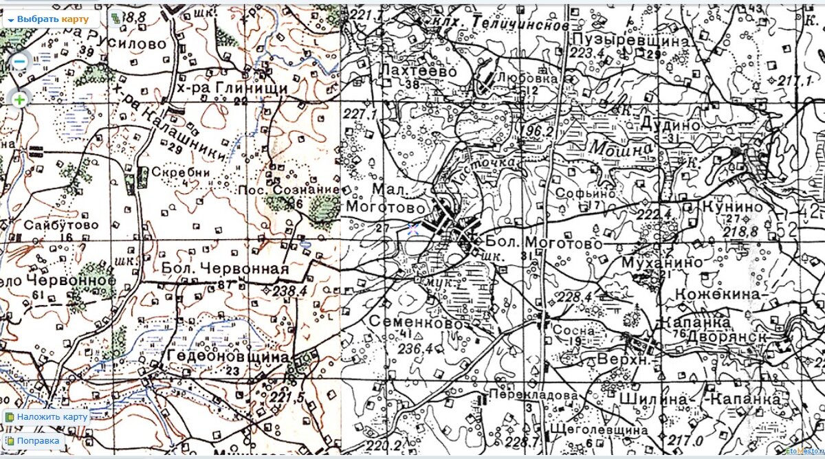 Историческая карта Моготово